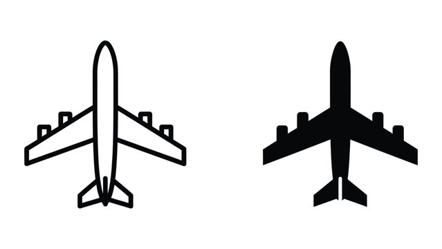Comparison of two different aircraft silhouettes in black and white outline