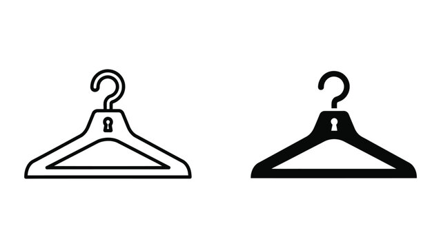 Comparison of two different types of hangers in black and white line art