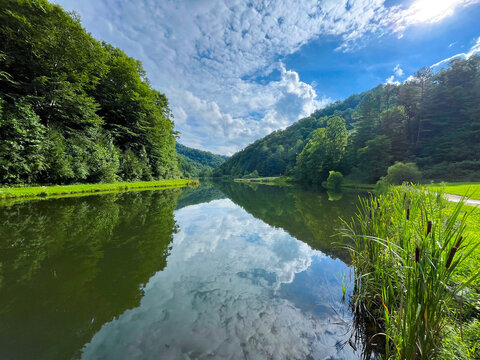 Scenic mountain lake in Appalachia West Virginia