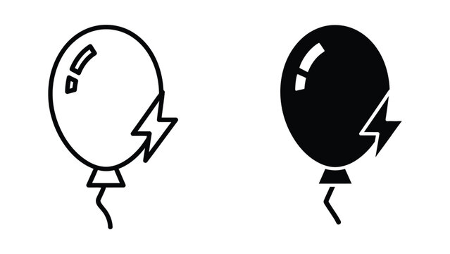 Two balloons depicting different states of inflation and movement direction