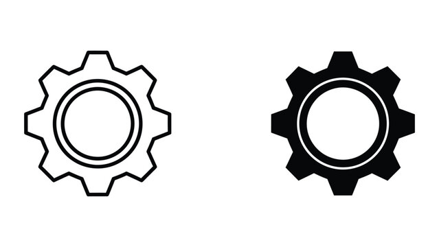 Contrasting visual representation of two differently styled gear wheels