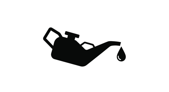 Black oil can with a single drop minimalist graphic silhouette