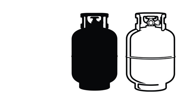 Two propane tanks shown in a simple black silhouette