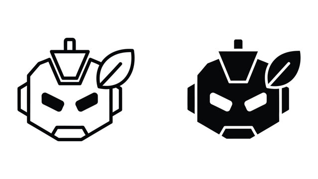 Contrast between a line drawing and filled version of a raspberry pi mascot logo