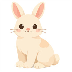 Obraz premium Cute Bunny Rabbit VVector illustration in minimalist Flat Style