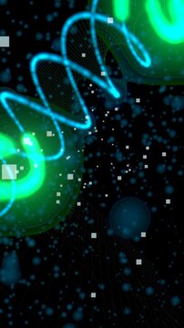 Professional Vertical 9:16 Genetic Spiral Recombination & Structural DNA Analysis. Clean Template for Biotech.