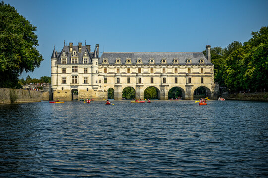 View on the beautiful castle of Chenonceaux in France