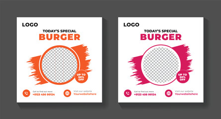 Fototapeta premium Modern Burger Flyer Template for Fast Food Restaurant Promotion