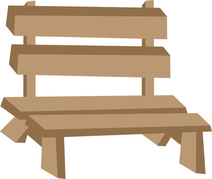 Simple Wooden Bench Illustration