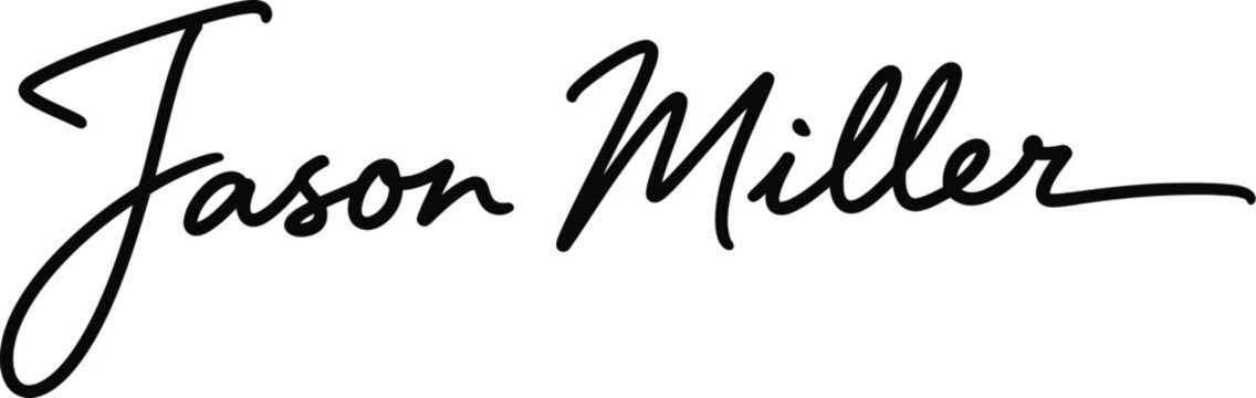 A signature of Jason Miller written in black cursive script on a white background