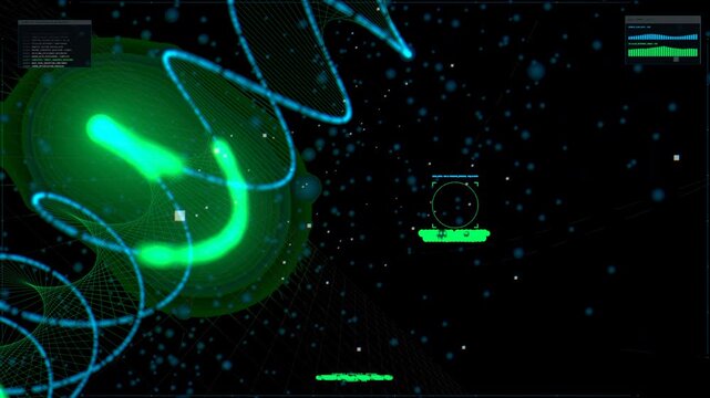 Professional 4K UHD 16:9 Genetic Spiral Recombination & Structural DNA Analysis. with HUD Interface for Biotech.