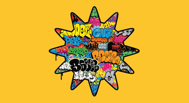 Colorful Graffiti Explosion Design Element.