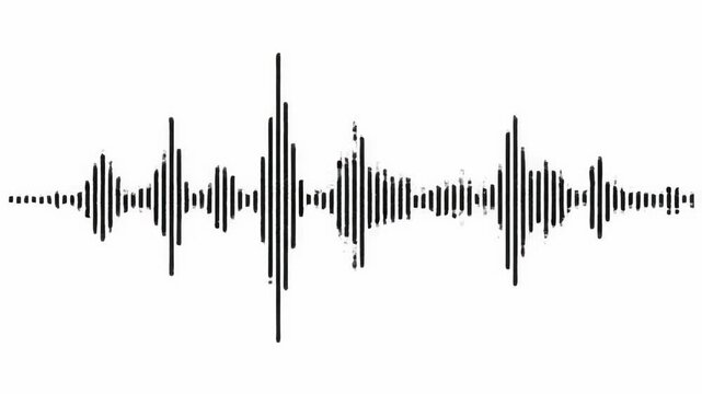 A minimalist sound wave pattern on a white background, conveying technology and audio concepts in a clean and modern style.