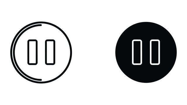 Pause button icons in black and white