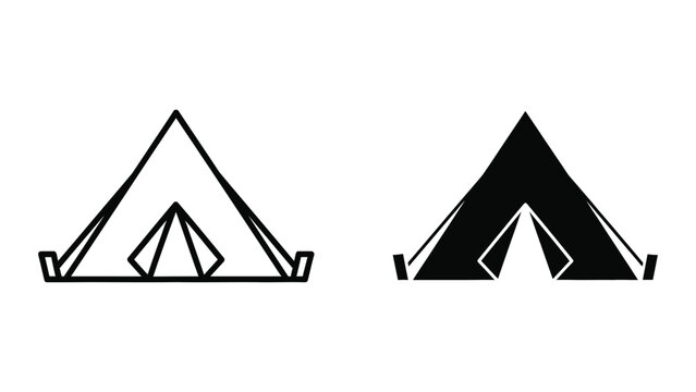 Nested triangular shapes and filled geometric mountain illustration comparison