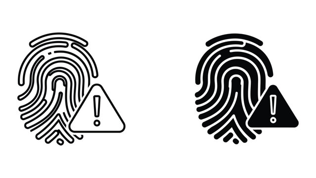 Fingerprint icons with warning signs