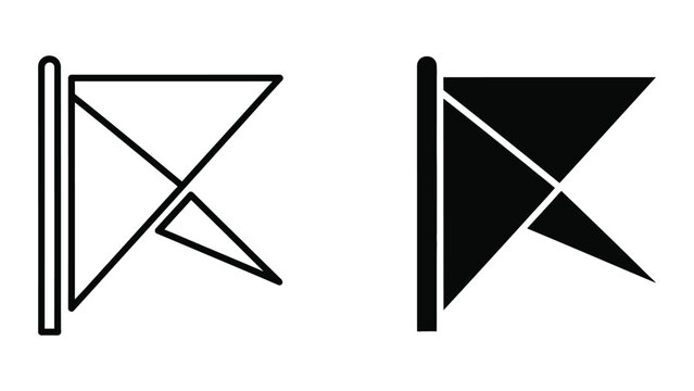 Penrose triangle depiction showing impossible object and its filled version