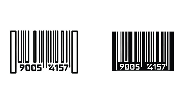 A couple of black and white barcodes on a white background