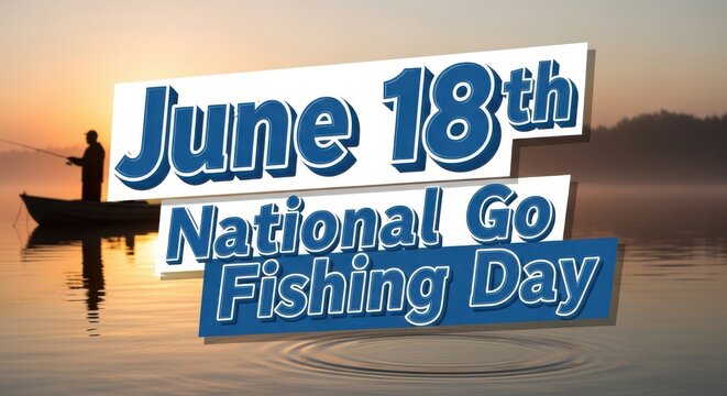 National Go Fishing Day celebrated on serene lake at sunset