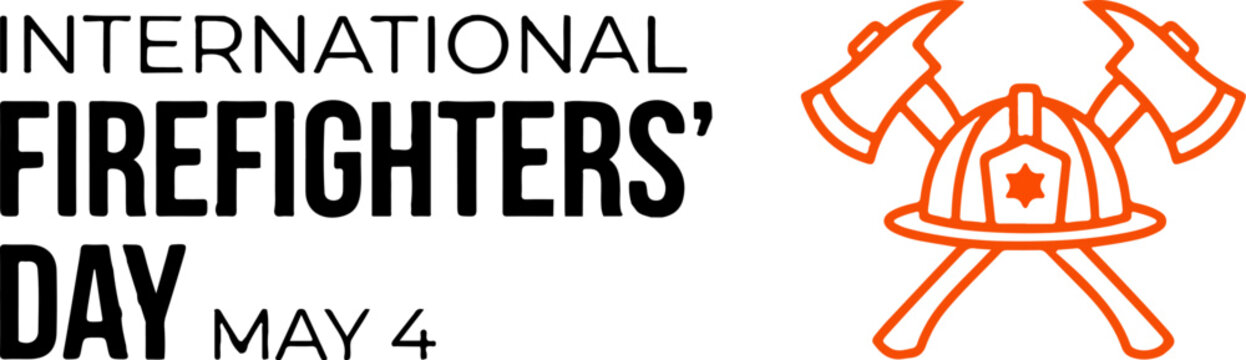 international firefighters day may 4 firefighting helmet and axes outline design