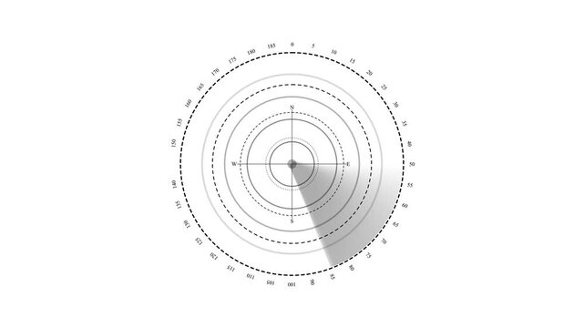 Detailed Precision Radar Screen with Expanding Grid Lines and Scanning Light