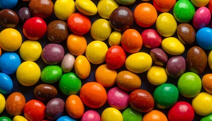 Obraz premium Glossy candy spheres. Various colors, tightly packed, creating a textural, vibrant background