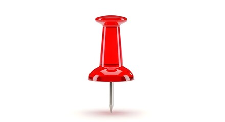 Fototapeta premium Red Thumbtack Pin Isolated on White Background
