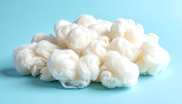 Cotton balls on blue background