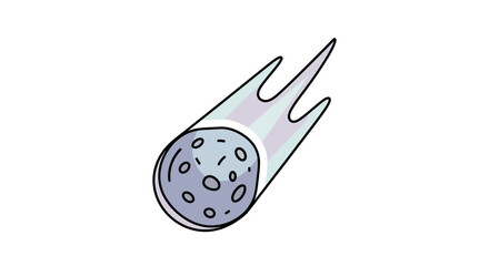 A gray and white meteorite flying. © Bocil