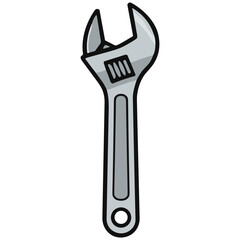 Obraz premium A wrench tool lies on a surface in an industrial environment.