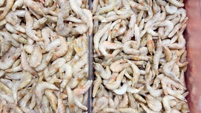 Buying shrimps at the grocery store	