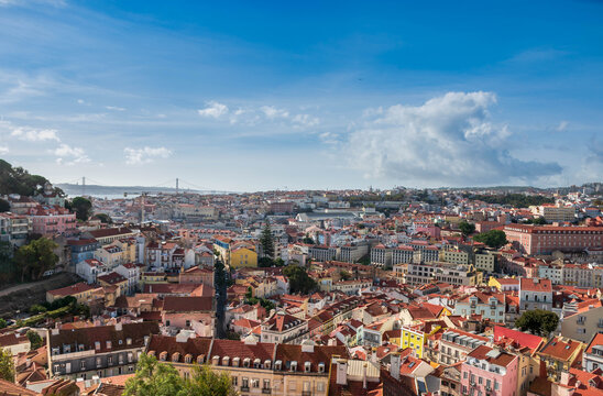 Miradouro ( viewpoint) da Graca,sitting at the top of one of the city's famous hills offering stunning view of Lisbon.