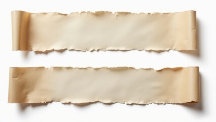 Fototapeta premium ripped torn paper edges set isolated with clipping path raw grunge paper texture elements