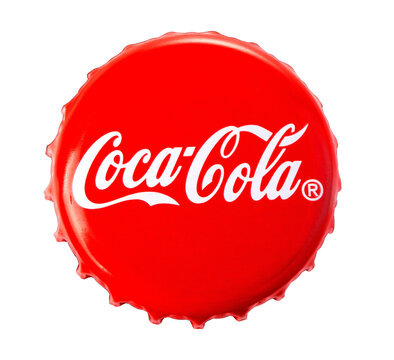 Coca-cola bottle cap logo on transparent background
