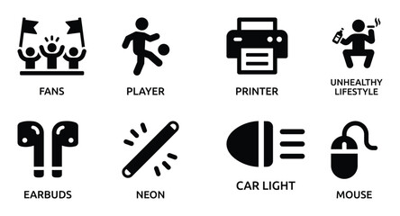 Collection of Eight Black and White Representing Various Concepts © Hasan