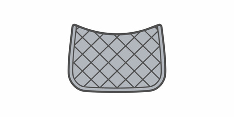 Illustration of a gray quilted saddle pad with a simple design © Raben