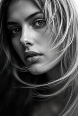 Fototapeta premium black and white portrait of a woman