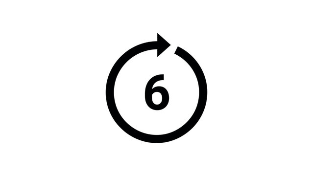 6 hour timer icon circular arrow time symbol