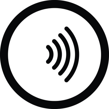 Contactless Payment Symbol Icon - Wireless Technology and NFC Tap to Pay Digital Sign