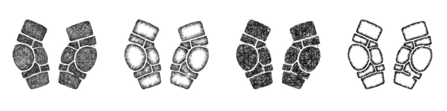 Sketch elbow pads icon design set