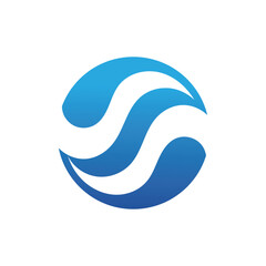 Fototapeta premium Smooth Water Wave Circle Logo Design