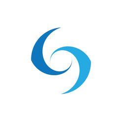 Fototapeta premium Natural Blue Wave Circle Logo Design