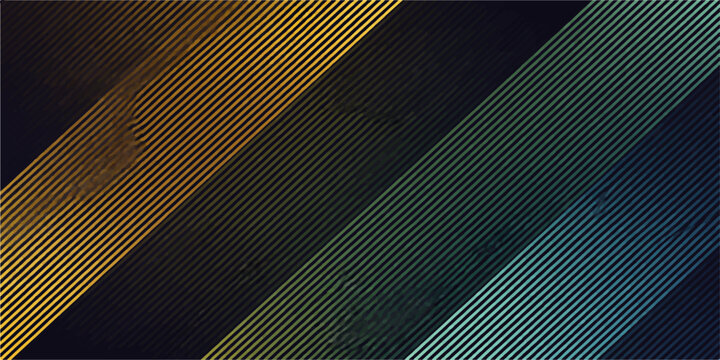 Abstract blue and yellow metal texture background with striped pattern design