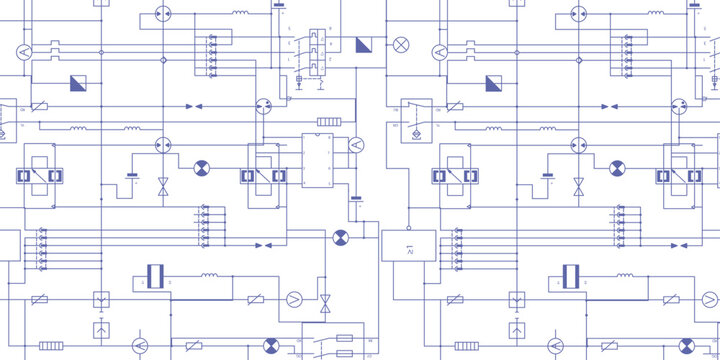 Electrical diagram. Technical drawing. Engineering industry. Vector illustration .