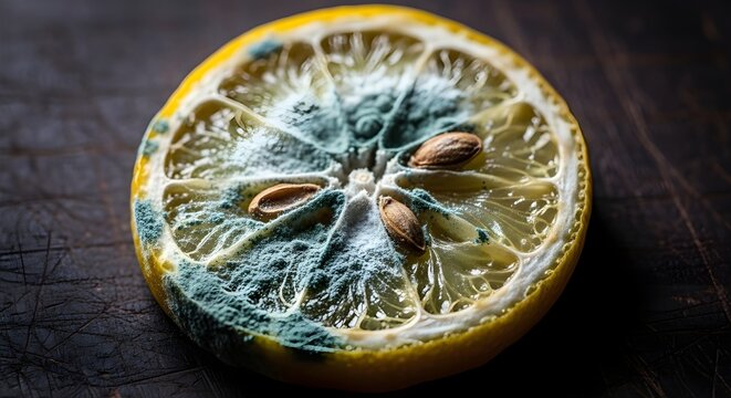 Moldy Citrus Slice Lemon Mycotoxin Hazard Decomposition Warning