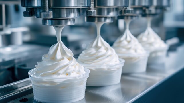 Industrial ice cream production line filling cups