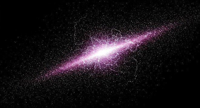 Complex energetic pattern displaying vibrational flow and probabilistic particle distribution in a stylized, futuristic conceptual design, blue, illumination, frequency