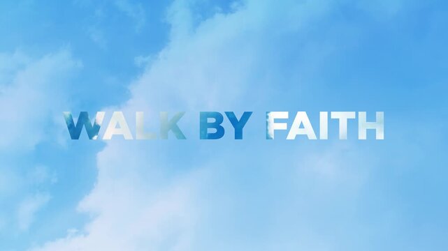 Christian Minimal Modern Typography Animation &ndash; WALK BY FAITH Seamless Loop Background