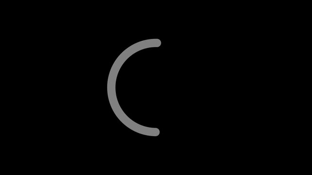 A gray curved line on a Transparent  background, resembling a crescent shape or a partial circle