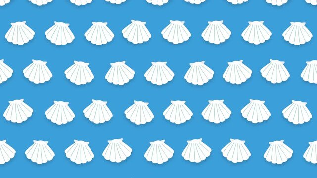ミニマルなホタテ貝が揺れるループアニメーション背景